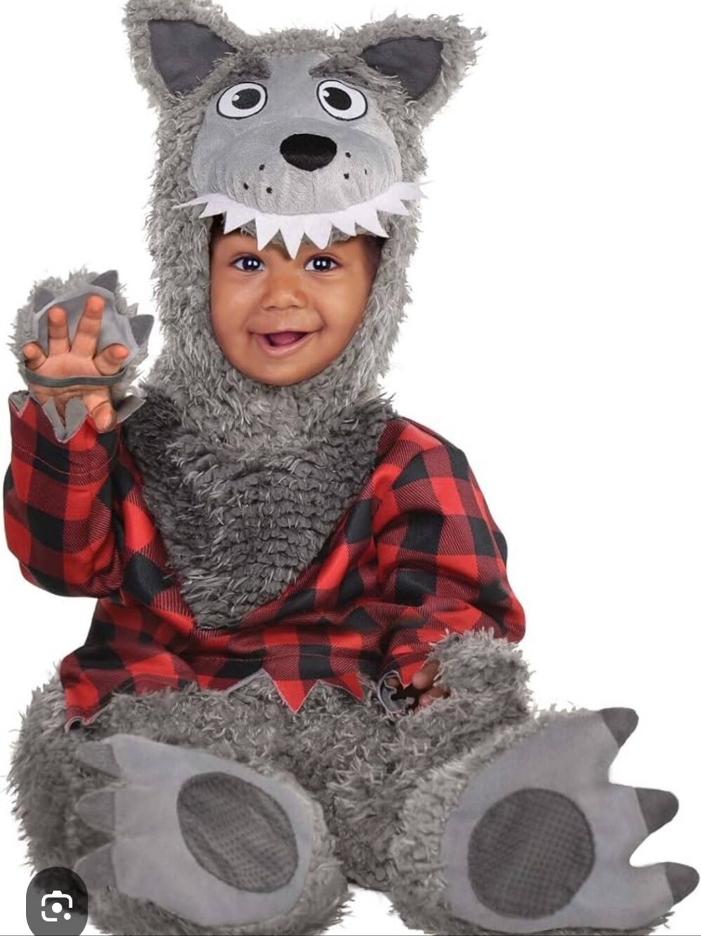 NWT AMSCAN Baby Wolf Halloween Costume for Infants, 0-6 Months